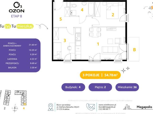 Mieszkanie 54,8m²