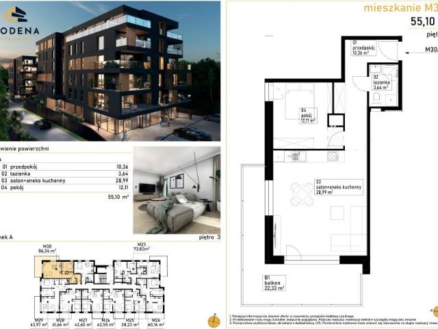 Mieszkanie 54,9m²