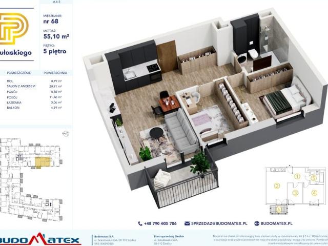 Mieszkanie 55,1m²