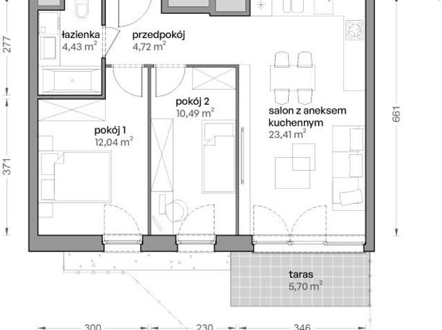 Mieszkanie 55,1m²