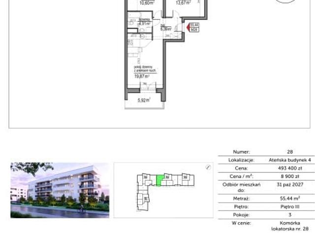 Mieszkanie 55,4m²