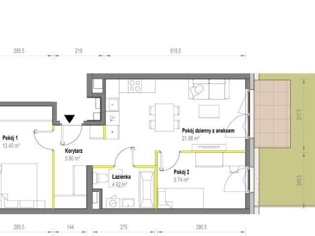 Mieszkanie 55,5m²