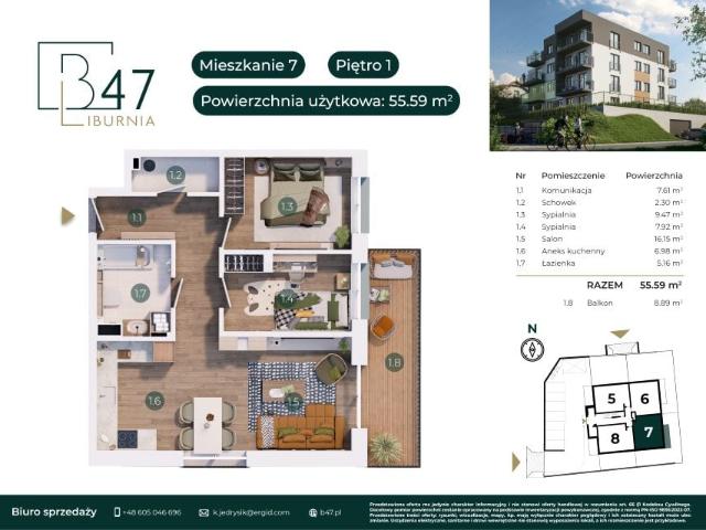 Mieszkanie 55,6m²