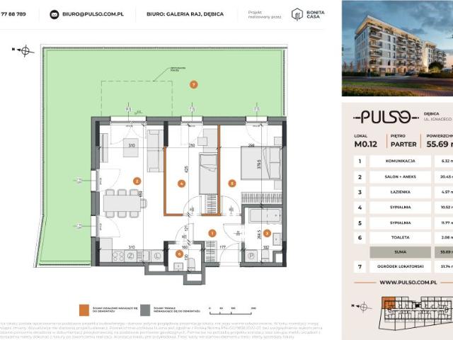 Mieszkanie 55,7m²