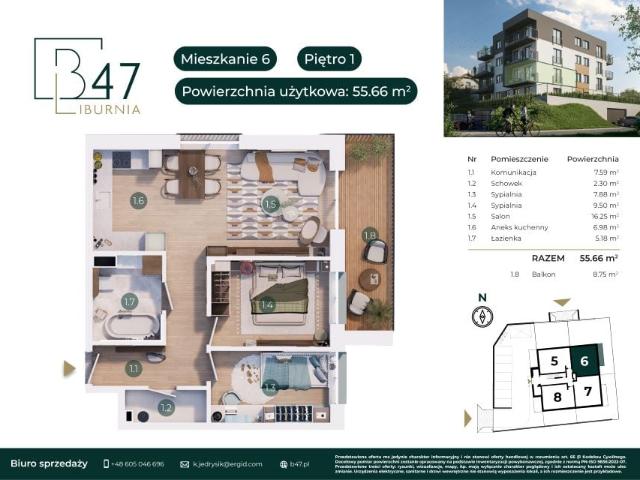 Mieszkanie 55,7m²