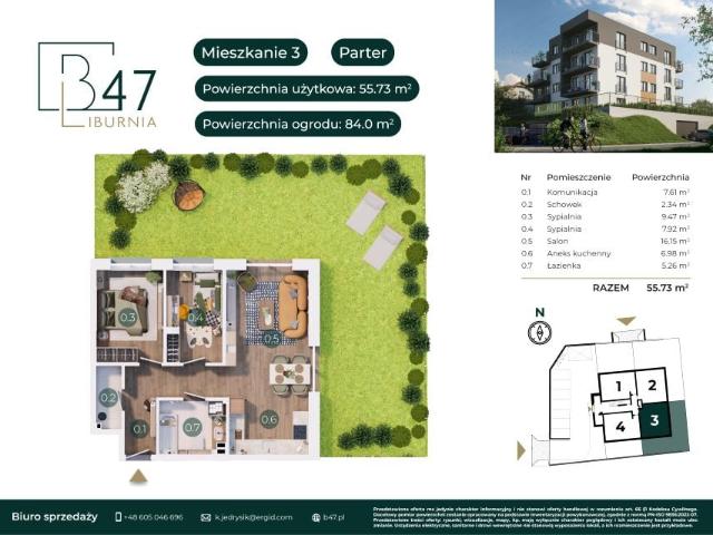 Mieszkanie 55,7m²