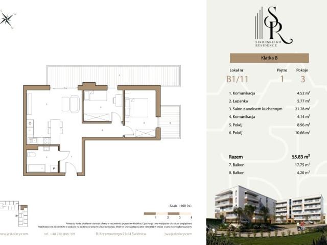 Mieszkanie 55,8m²