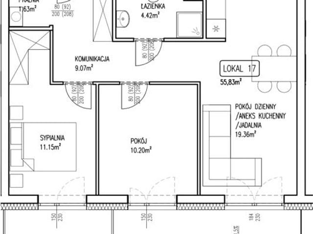 Mieszkanie 55,8m²