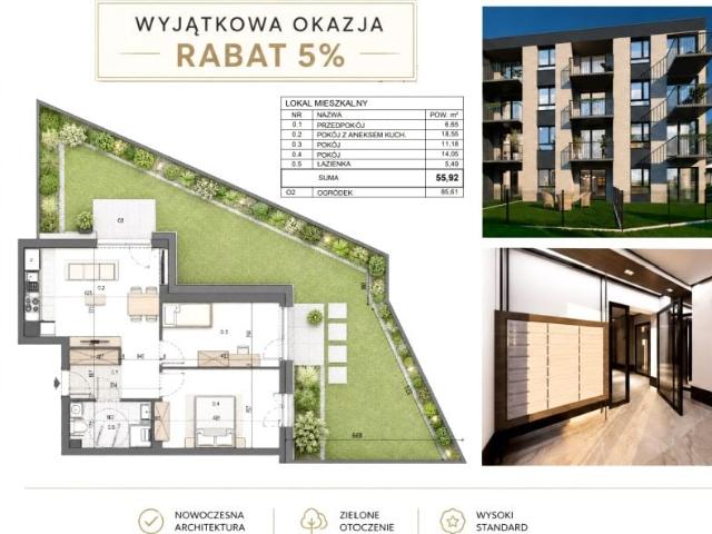 Mieszkanie 55,92 m², Kraków