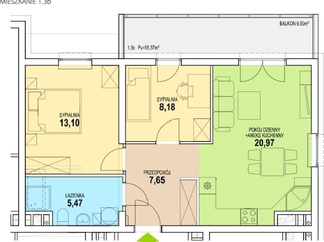 Mieszkanie 55,9m²