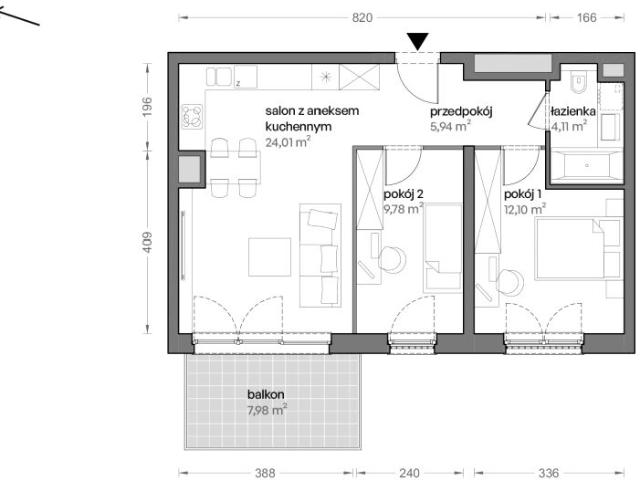 Mieszkanie 55,9m²