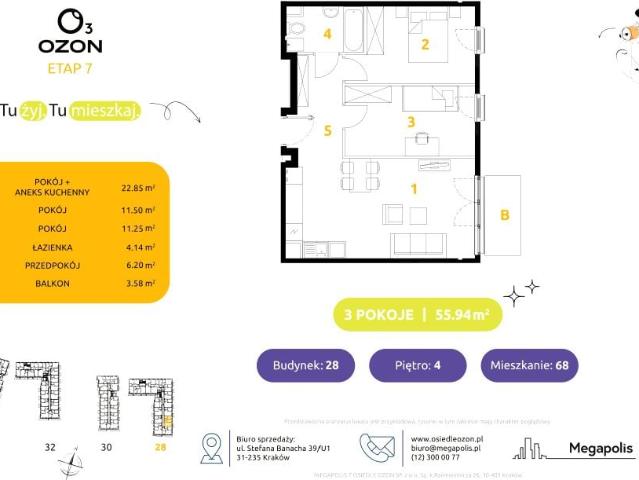Mieszkanie 55,9m²