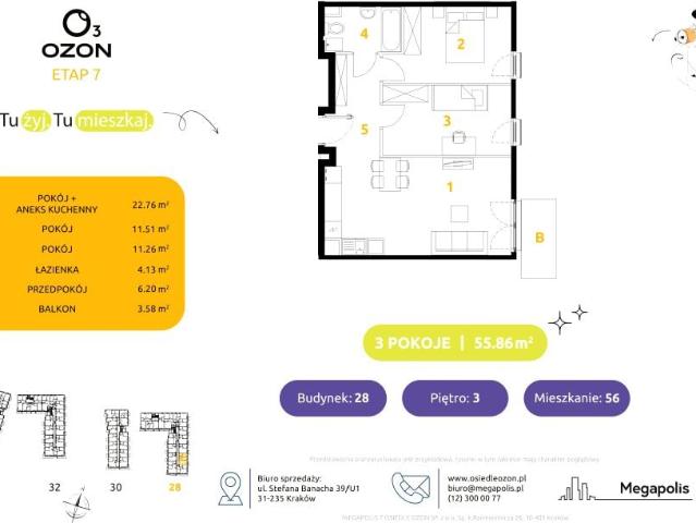Mieszkanie 55,9m²