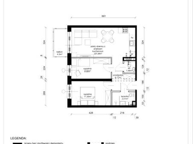 Mieszkanie 55m²