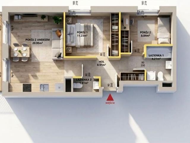 Mieszkanie 56 m², Warszawa