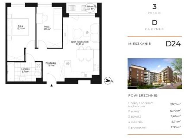 Mieszkanie 56m²