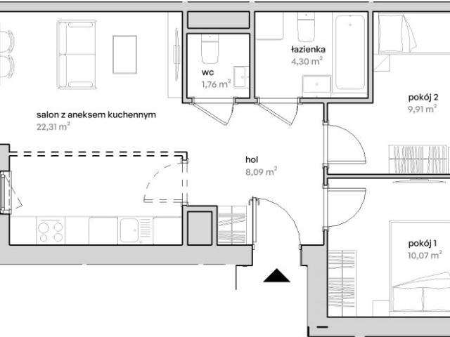 Mieszkanie 56,4m²