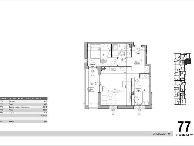 Mieszkanie 56,5m²