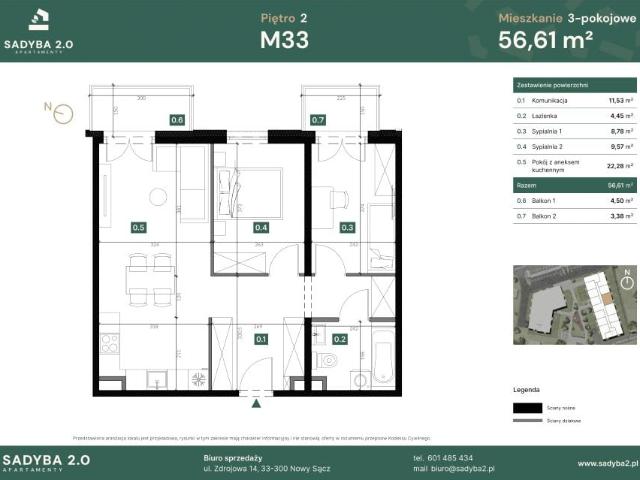 Mieszkanie 56,6m²