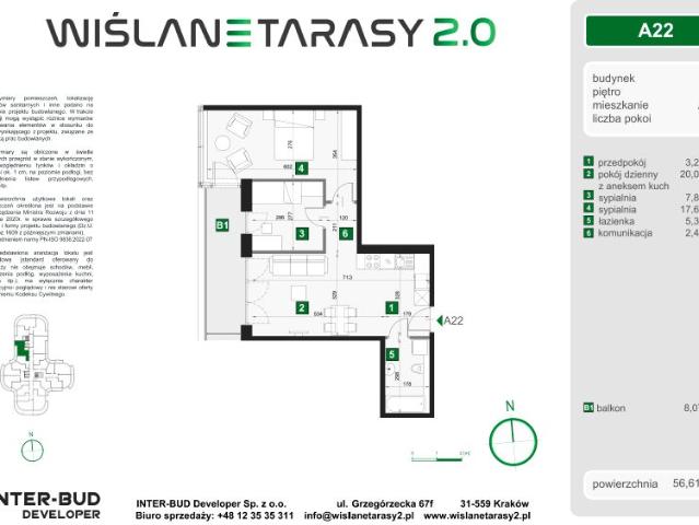 Mieszkanie 56,6m²