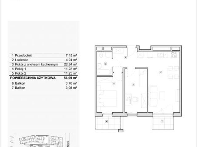 Mieszkanie 56,7m²
