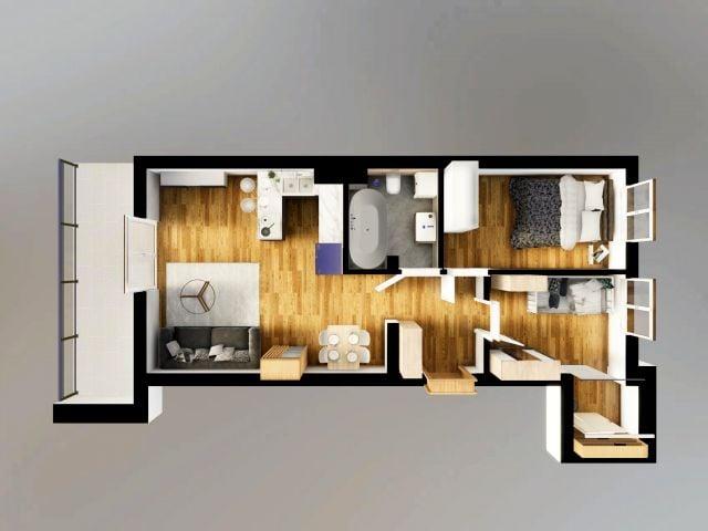 Mieszkanie 56,7m²