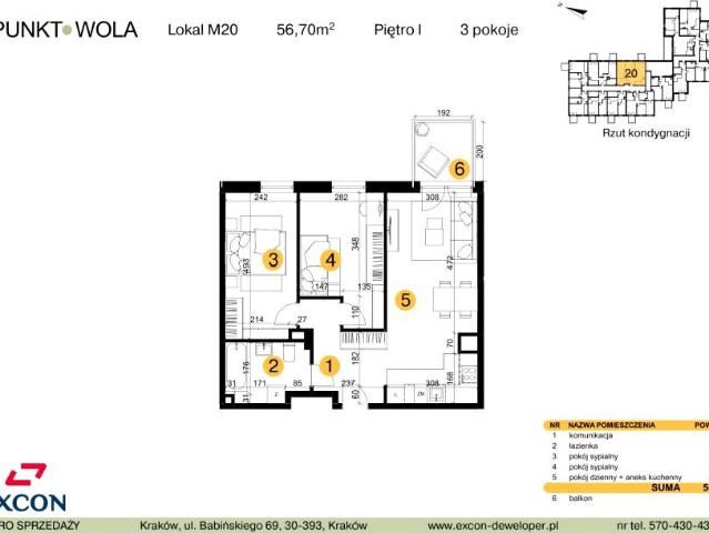 Mieszkanie 56,7m²