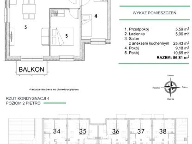 Mieszkanie 56,8m²