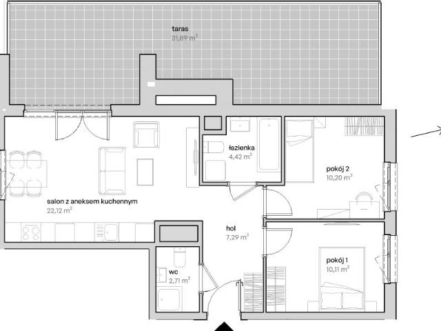 Mieszkanie 56,9m²