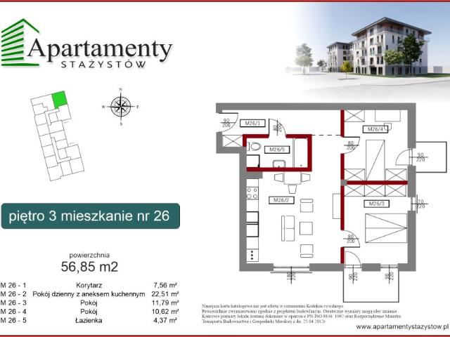 Mieszkanie 56,9m²