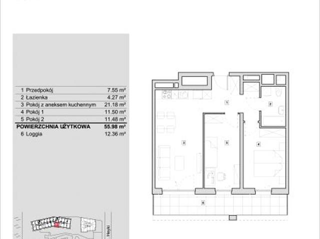 Mieszkanie 57,7m²