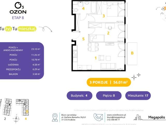 Mieszkanie 56m²