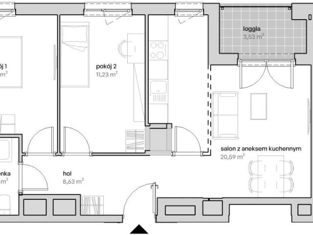 Mieszkanie 57m²