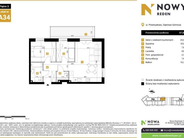 Mieszkanie 57,3m²