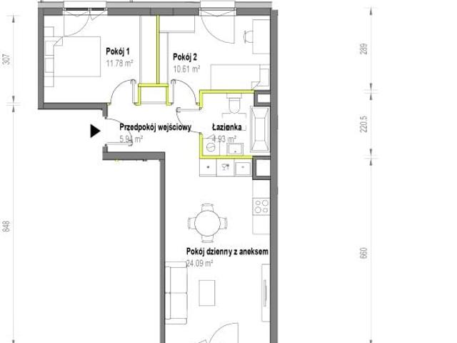 Mieszkanie 57,4m²