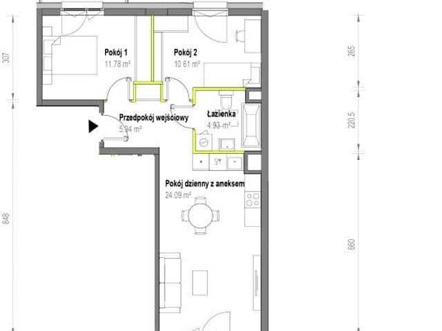 Mieszkanie 57,4m²