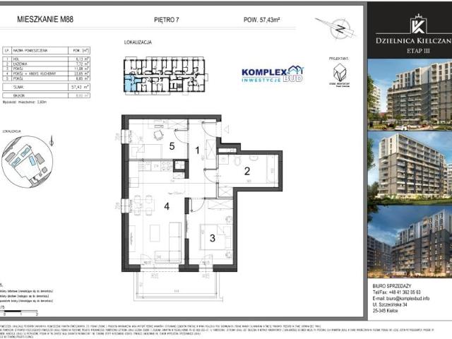 Mieszkanie 58m²