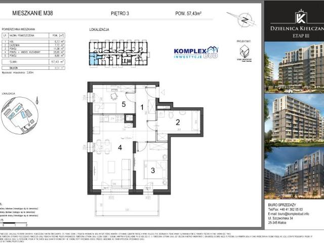 Mieszkanie 58m²