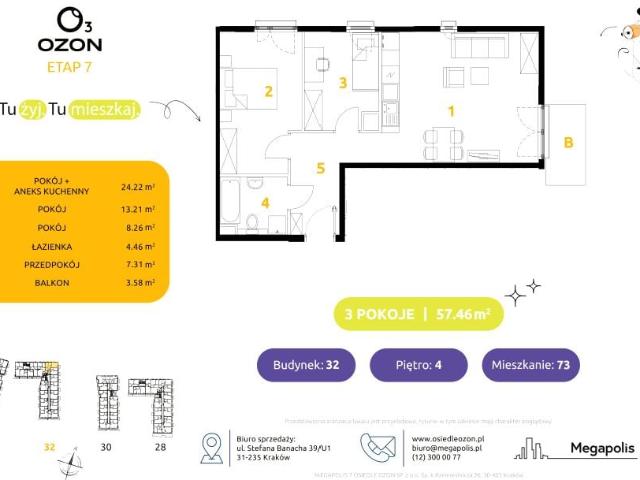 Mieszkanie 57,5m²