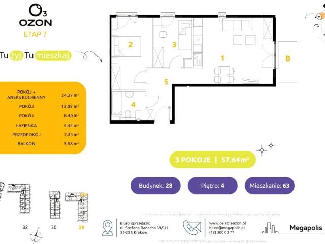Mieszkanie 57,6m²