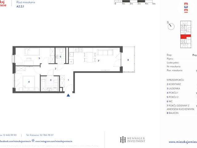Mieszkanie 57,8m²