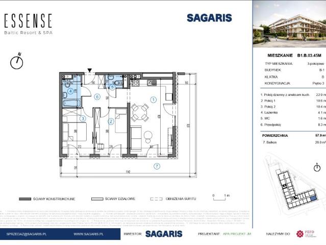 Mieszkanie 57,9m²