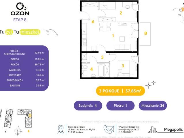 Mieszkanie 57,9m²
