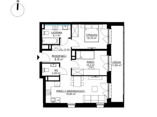 Mieszkanie 57,9m²