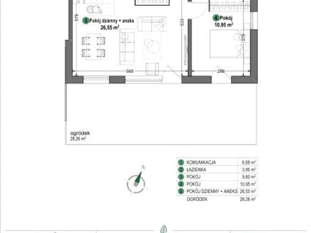 Mieszkanie 57,9m²