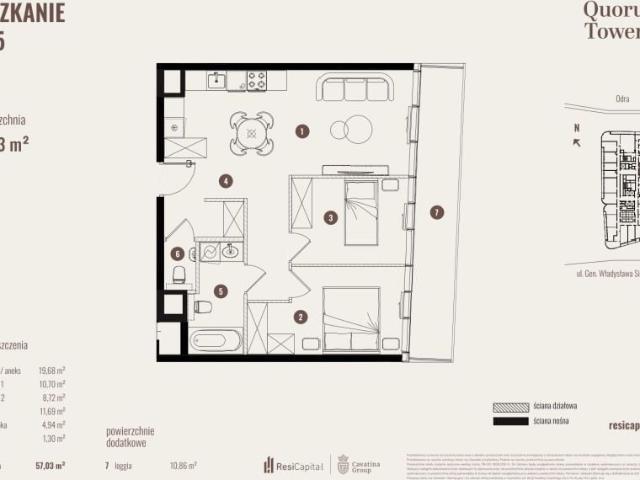 Mieszkanie 57m²