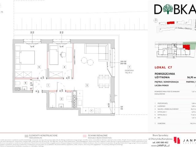 Mieszkanie 57m²