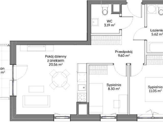 Mieszkanie 58 m², Warszawa