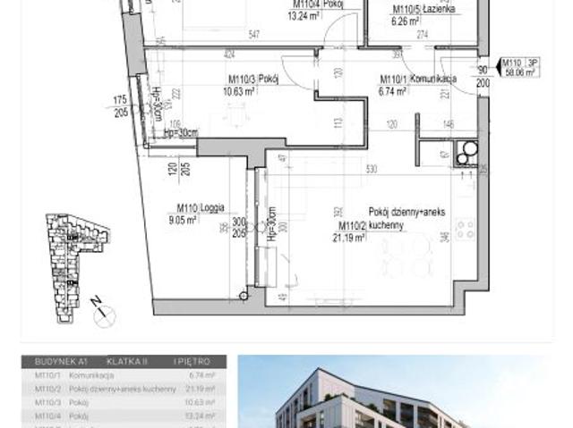 Mieszkanie 58,1m²