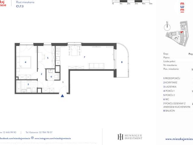 Mieszkanie 58,1m²